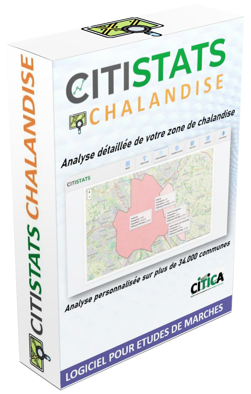 CITISTATS CHALANDISE - Logiciel d'analyse de zone de chalandise en France.