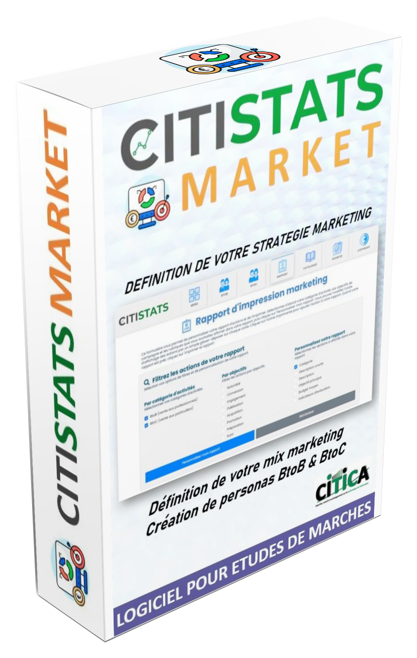 CITISTATS MARKET - Logiciel d'assistance à votre stratégie marketing.